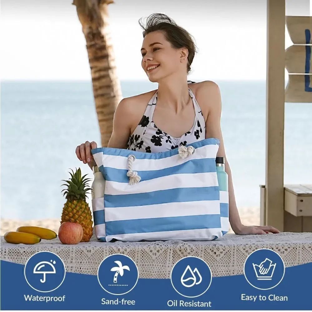 Large Waterproof Sandproof Beach Tote - Picture 4 of 6